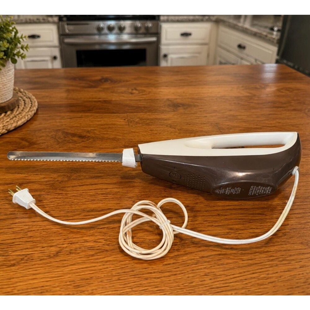 Hamilton Beach Electric Carving Knife Model 275-5 Brown & Cream USA VTG tested
